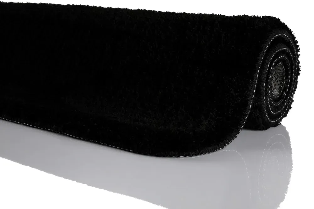 Illustration numéro 3 du produit Tapis de bain doux noir uni 70x120