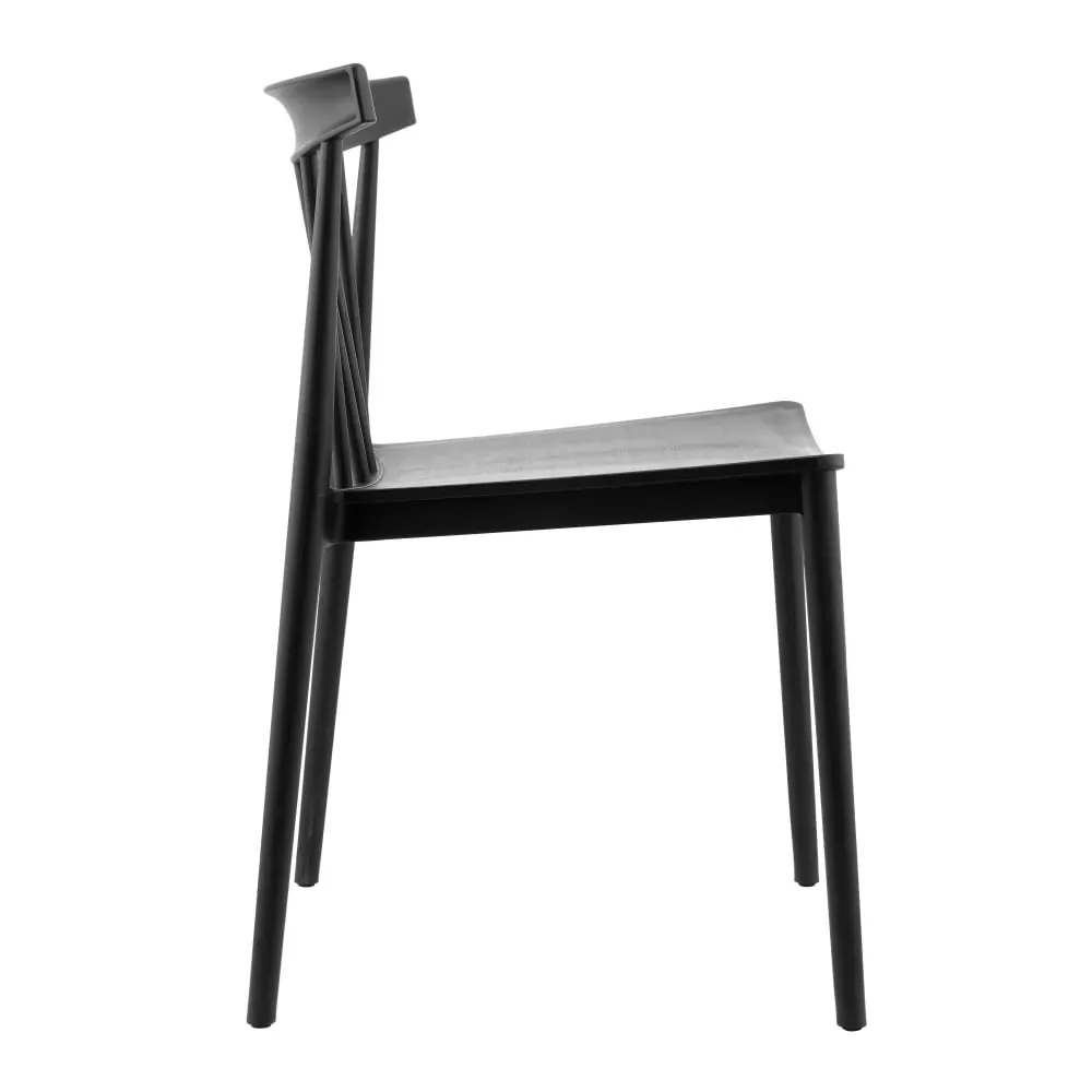 Illustration numéro 3 du produit Lot de 4 chaises de terrasse noires en plastique