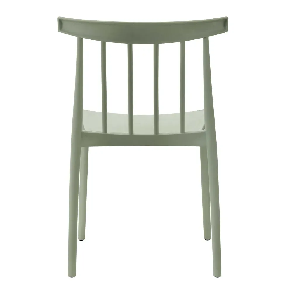 Illustration numéro 3 du produit Lot de 4 chaises de terrasse vert sauge en plastique