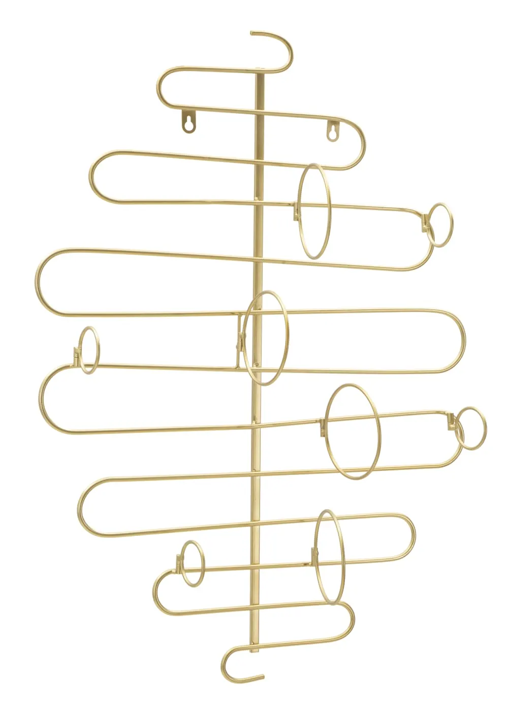 Illustration numéro 3 du produit Porte-bouteille mural en métal doré 53x13x72 cm