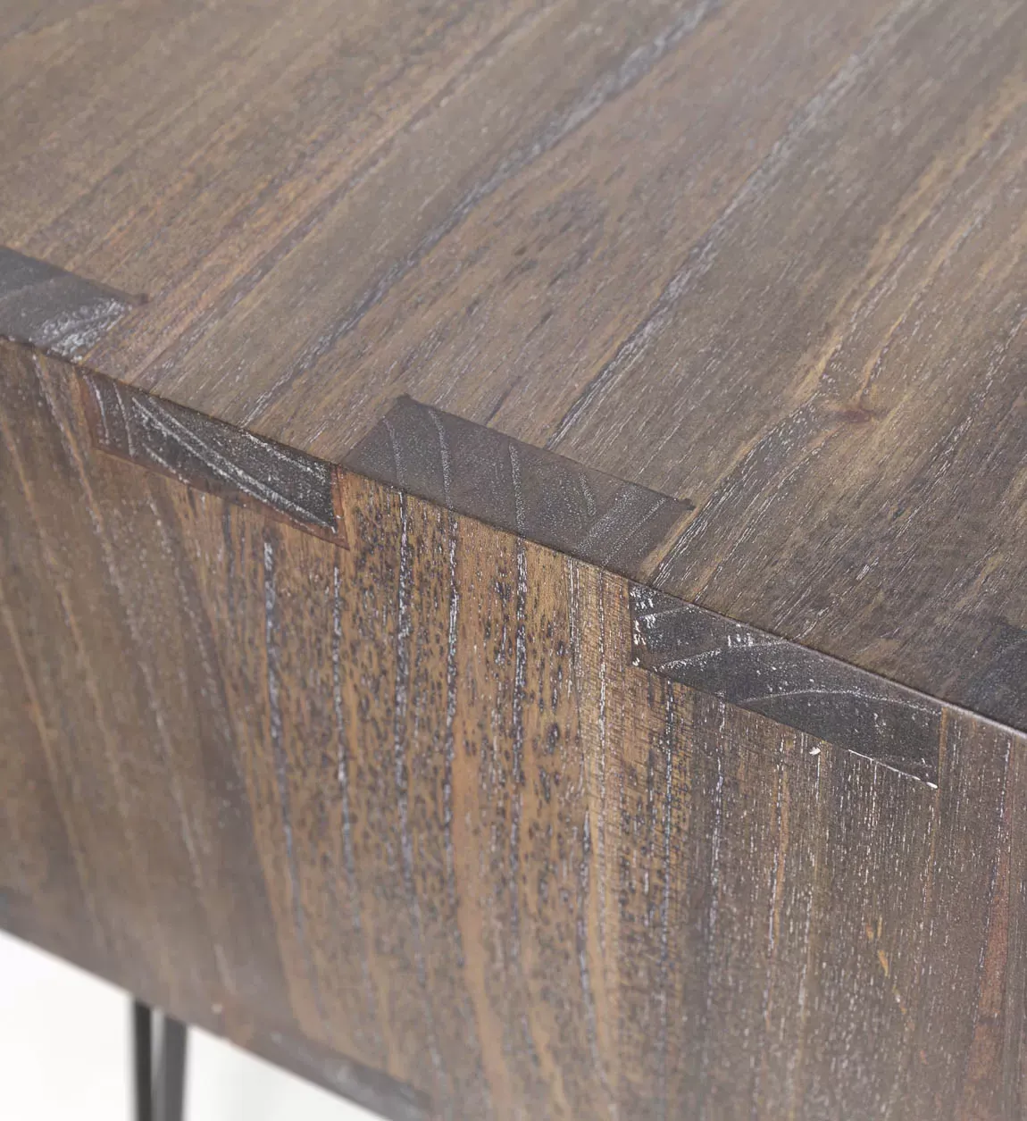 Illustration numéro 3 du produit Table de chevet en bois et fer bicolore L 45 cm