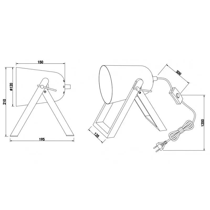 Illustration numéro 3 du produit Lampe design en métal noir