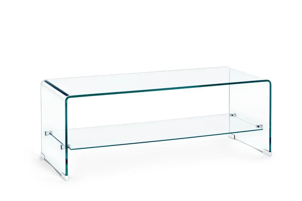 Illustration numéro 3 du produit Table basse rectangulaire en verre double plateau L100