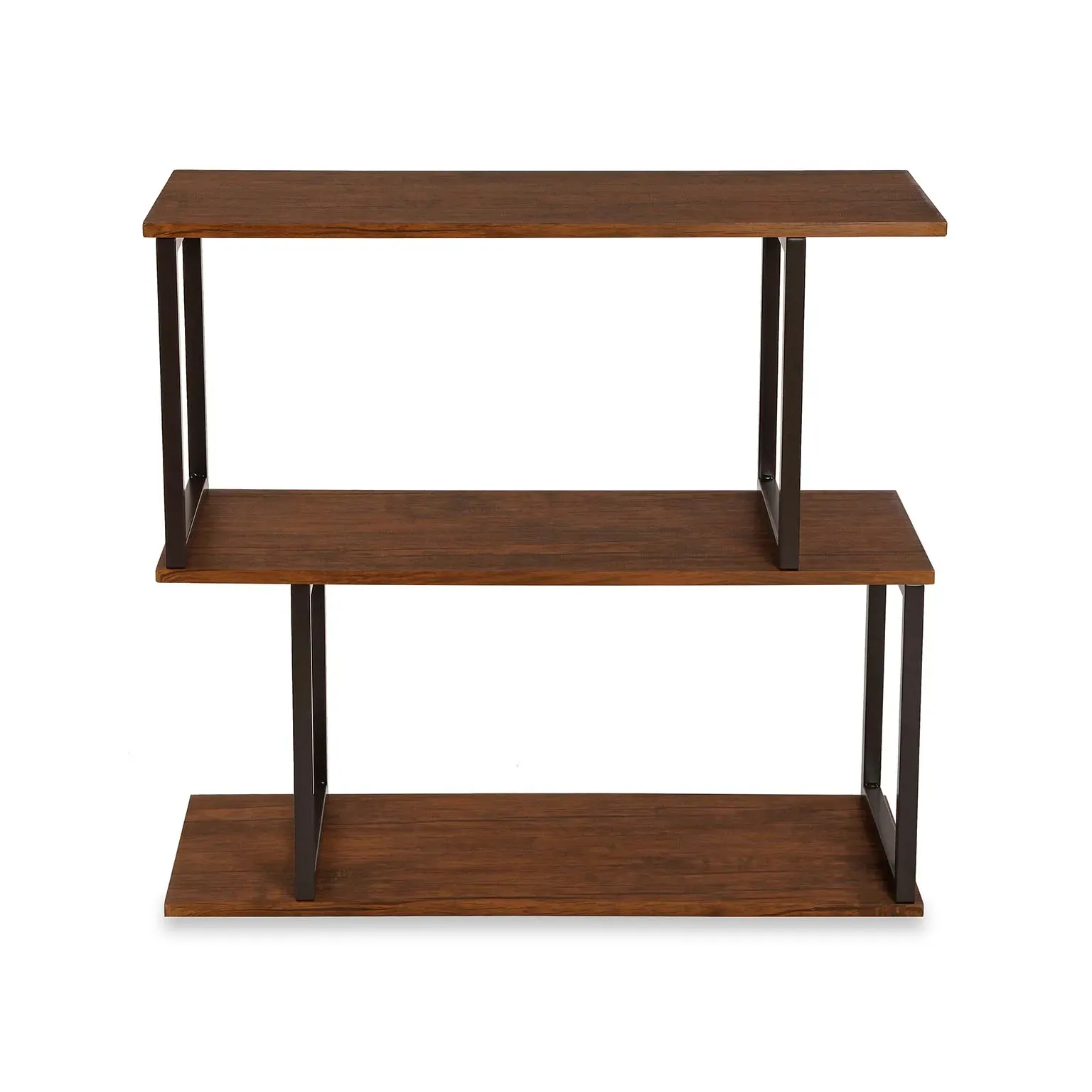 Illustration numéro 3 du produit Etagère 3 étagères en aggloméré imitation bois marron et noir