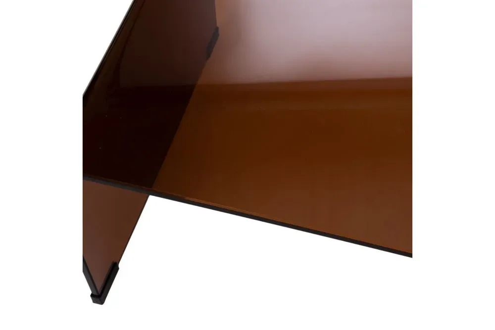 Illustration numéro 3 du produit Table basse rectangulaire en verre fumé L110