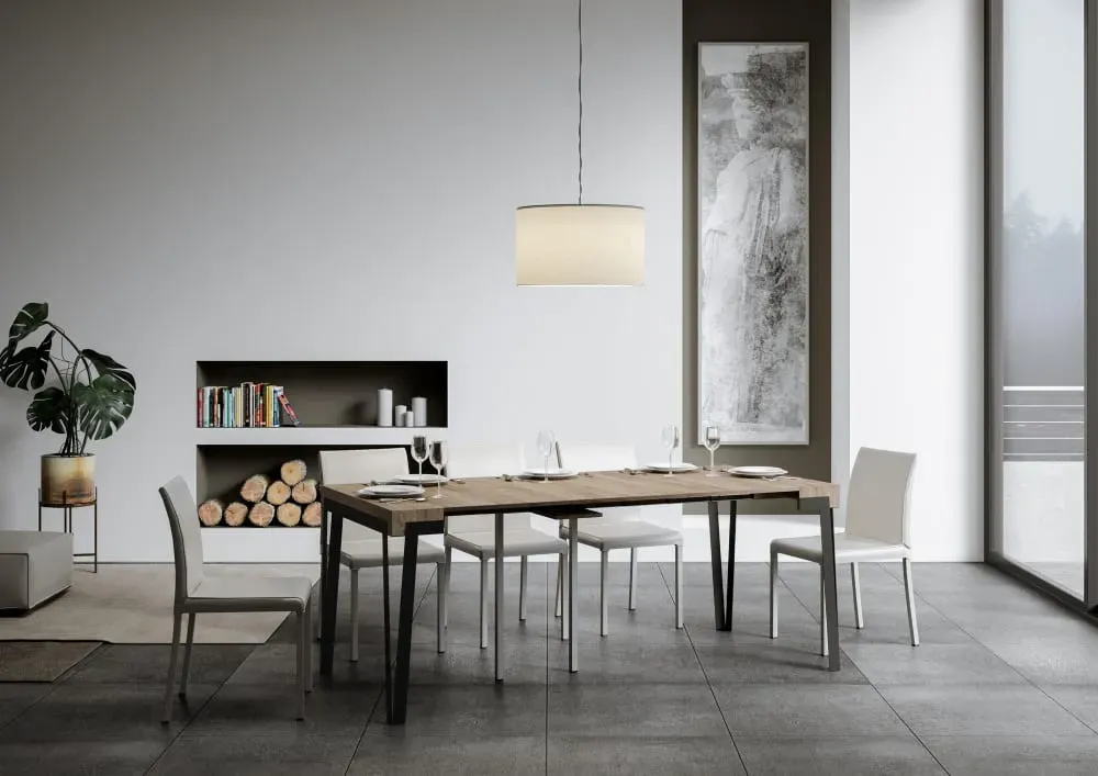 Illustration numéro 3 du produit Console extensible effet bois chêne nature 90x40/300 cm