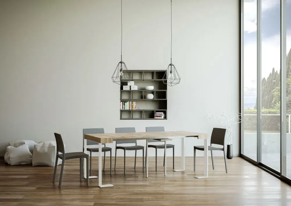 Illustration numéro 3 du produit Console extensible 90x40/300 cm effet bois chêne nature