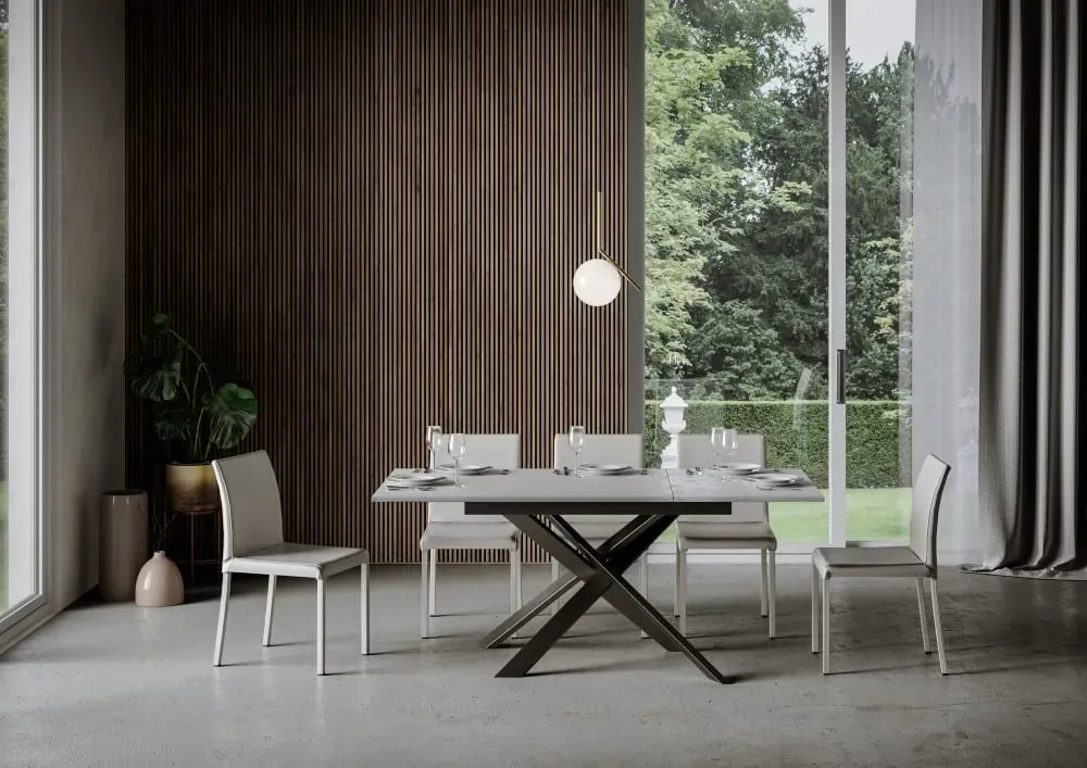 Illustration numéro 3 du produit Table extensible  effet bois blanc 90x120/180 cm