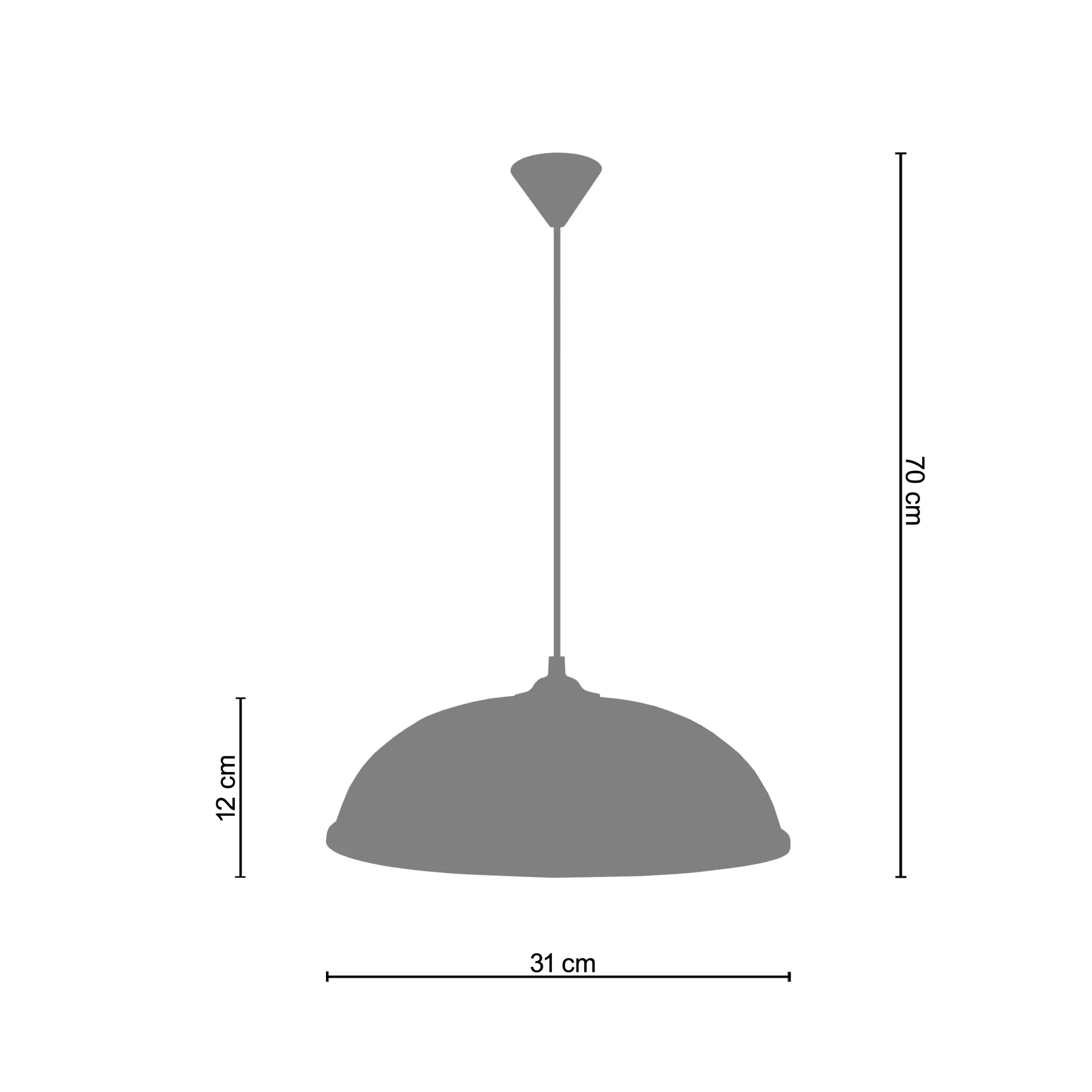 Illustration numéro 3 du produit Suspension  métal,Noir ,H70xD 31x P 31cm