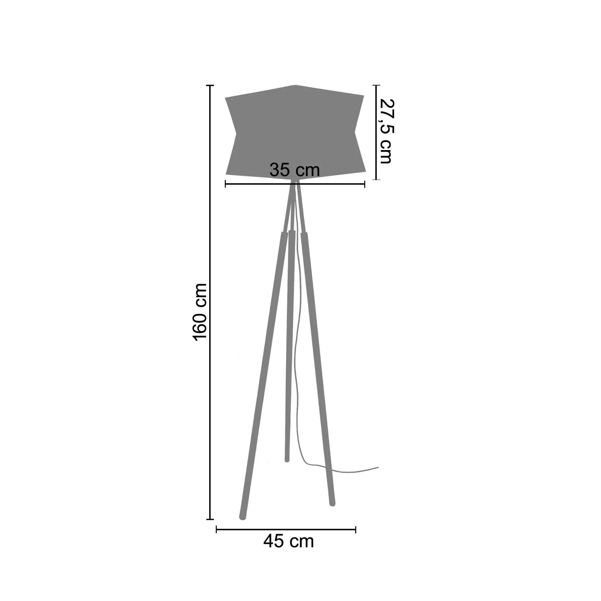 Illustration numéro 3 du produit Lampadaire tissu blanc 45  cm