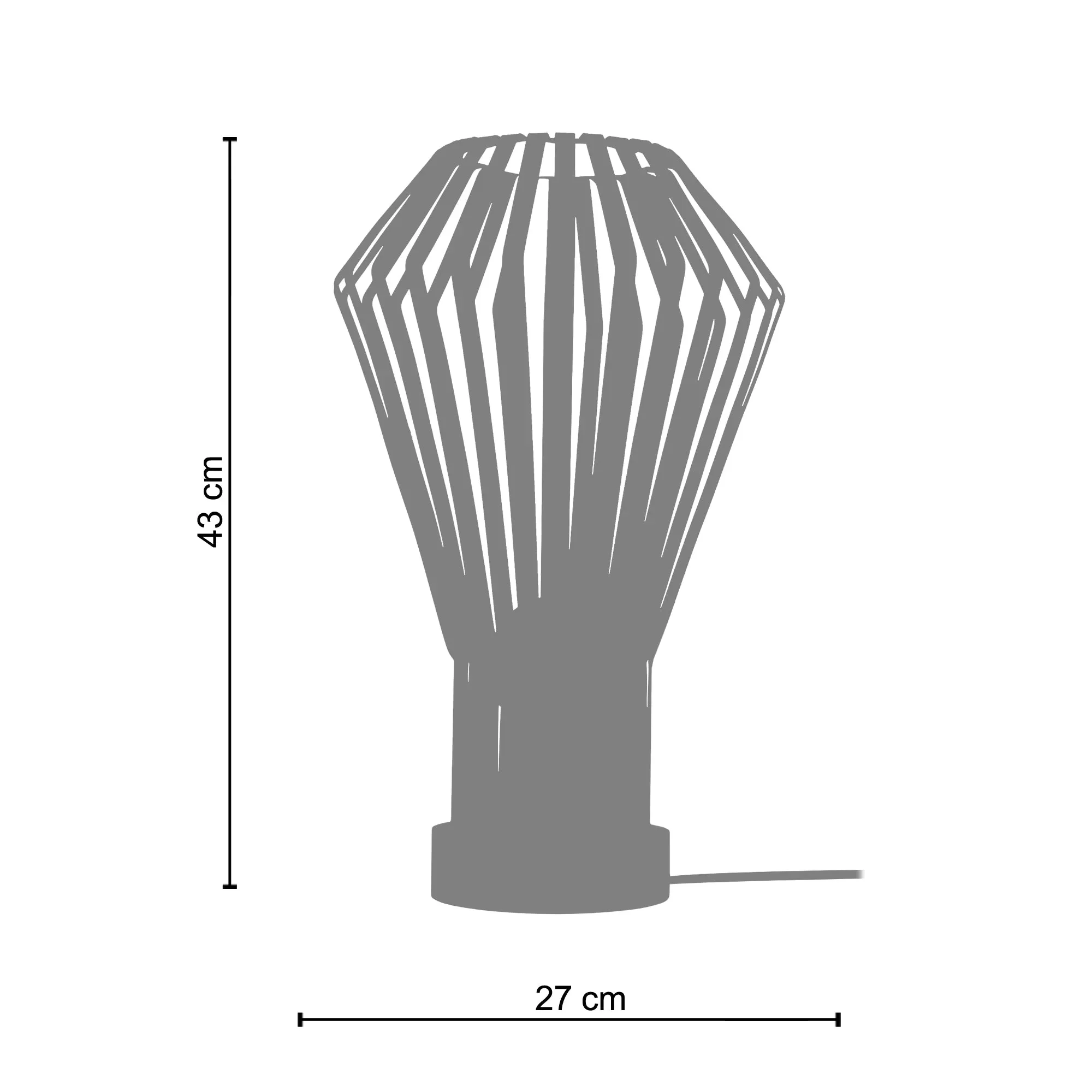 Illustration numéro 3 du produit Lampe a poser ronde métal naturel et cuivre D27xP27xH43 cm