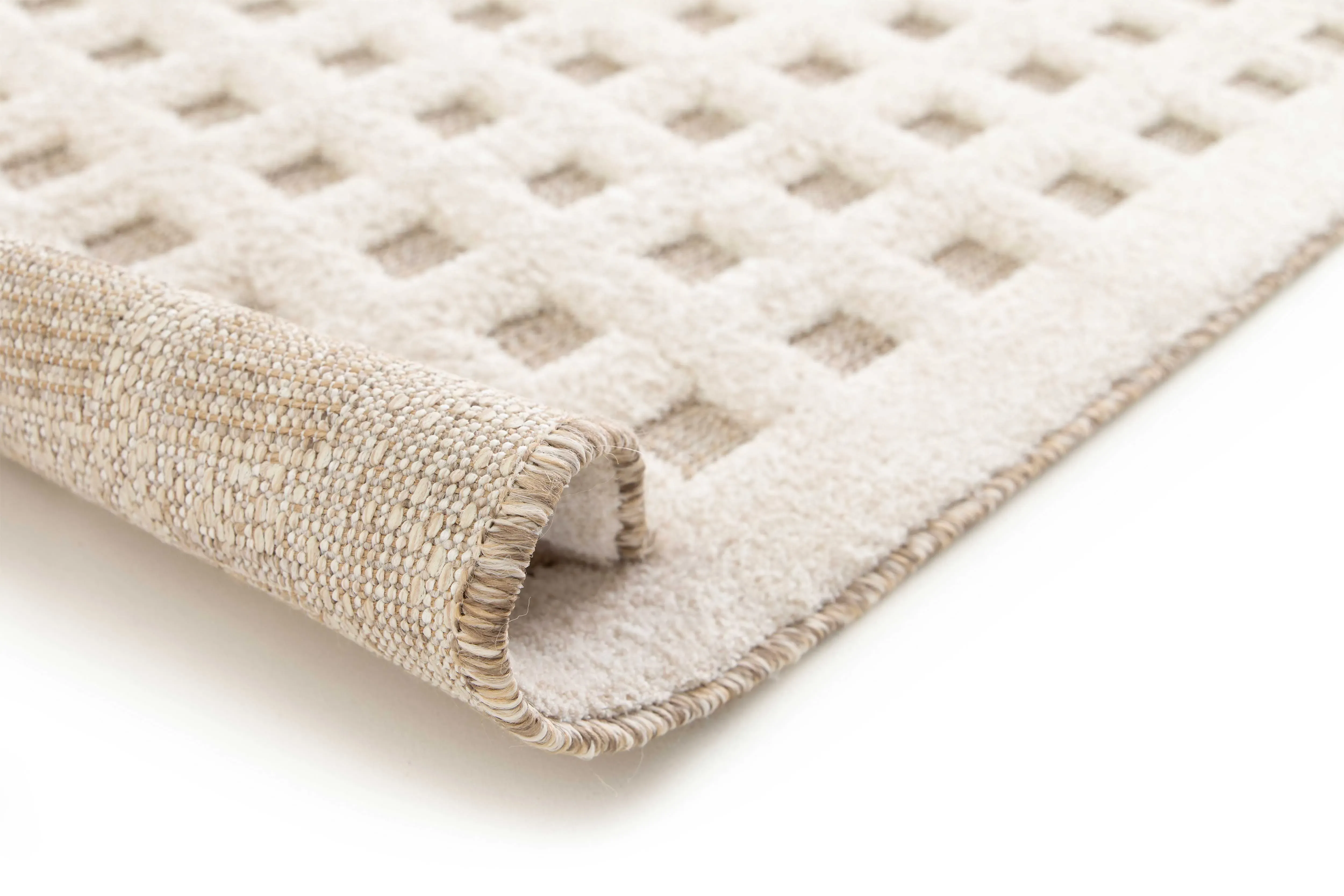 Illustration numéro 3 du produit Tapis à relief scandinave crème 120x170 cm