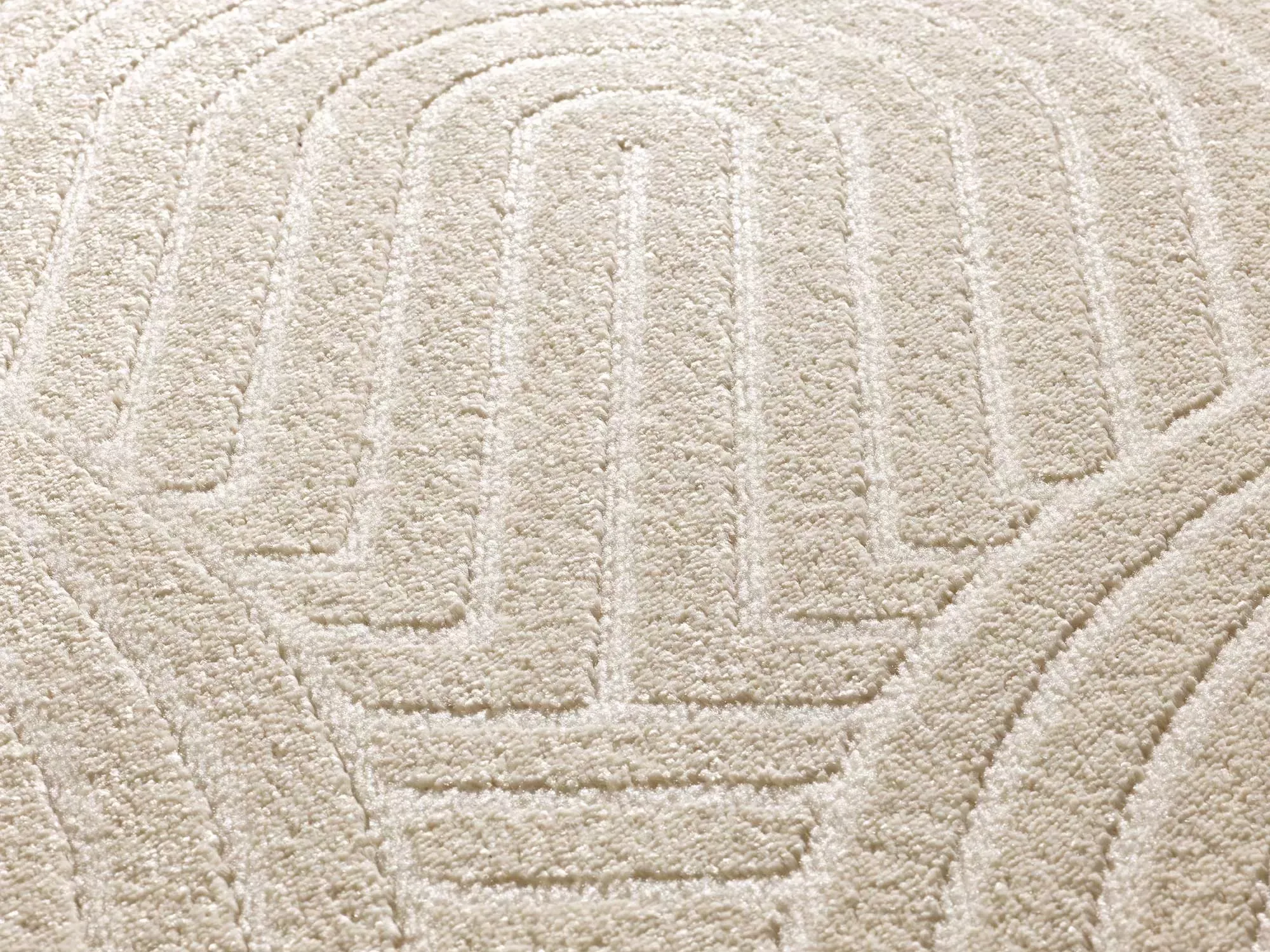 Illustration numéro 3 du produit Tapis à relief géométrique blanc/crème 133x190 cm