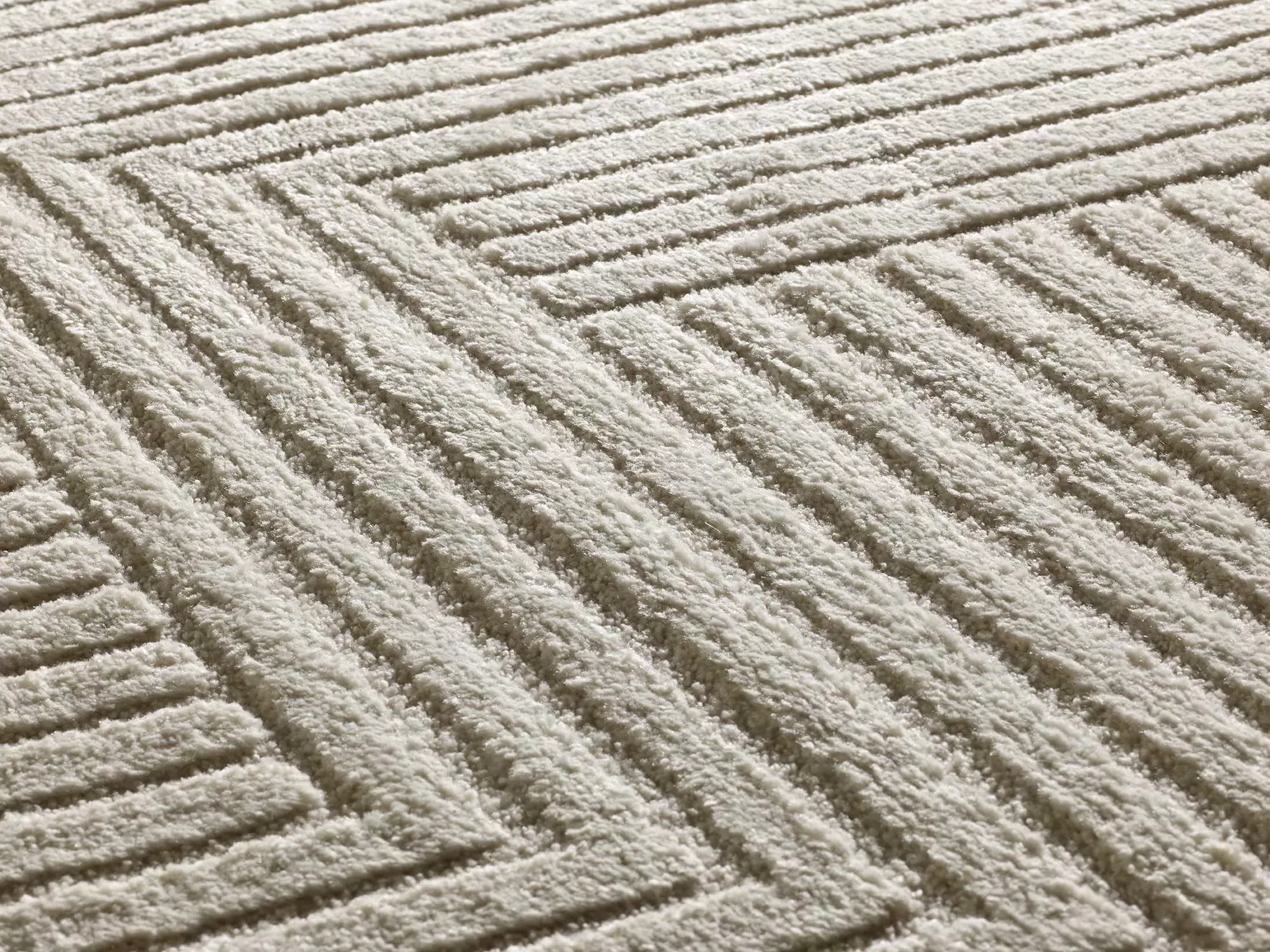 Illustration numéro 3 du produit Tapis à relief géométrique crème 120x170 cm