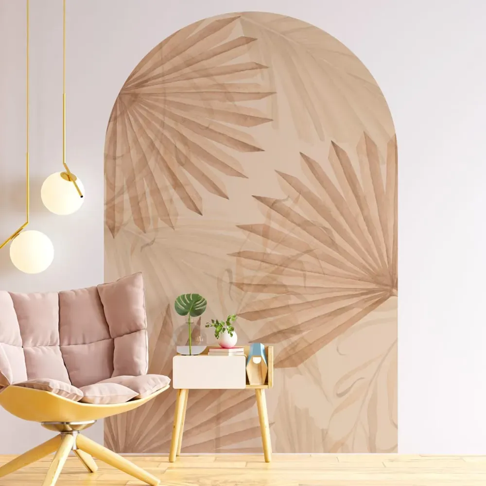 Illustration numéro 3 du produit Papier Peint arche feuilles de palmier beige 135x90cm