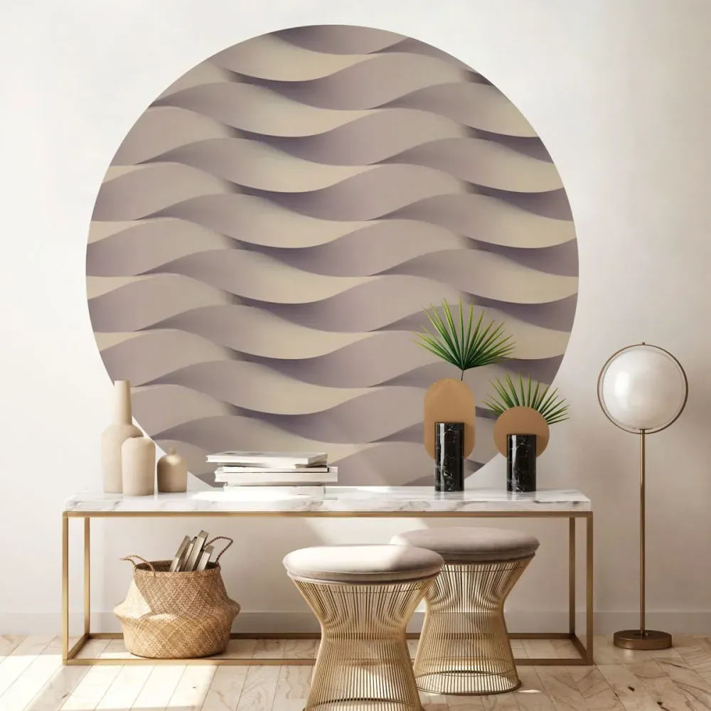 Illustration numéro 3 du produit Papier Peint fresque design vagues d'illusion 60x60cm