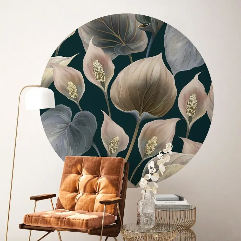 Illustration numéro 3 du produit Papier Peint fresque fleurs lys de paix 90x90cm