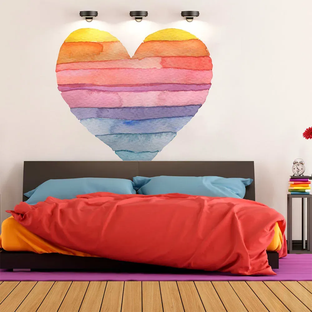 Illustration numéro 3 du produit Papier Peint cœur arcenciel 90x90cm