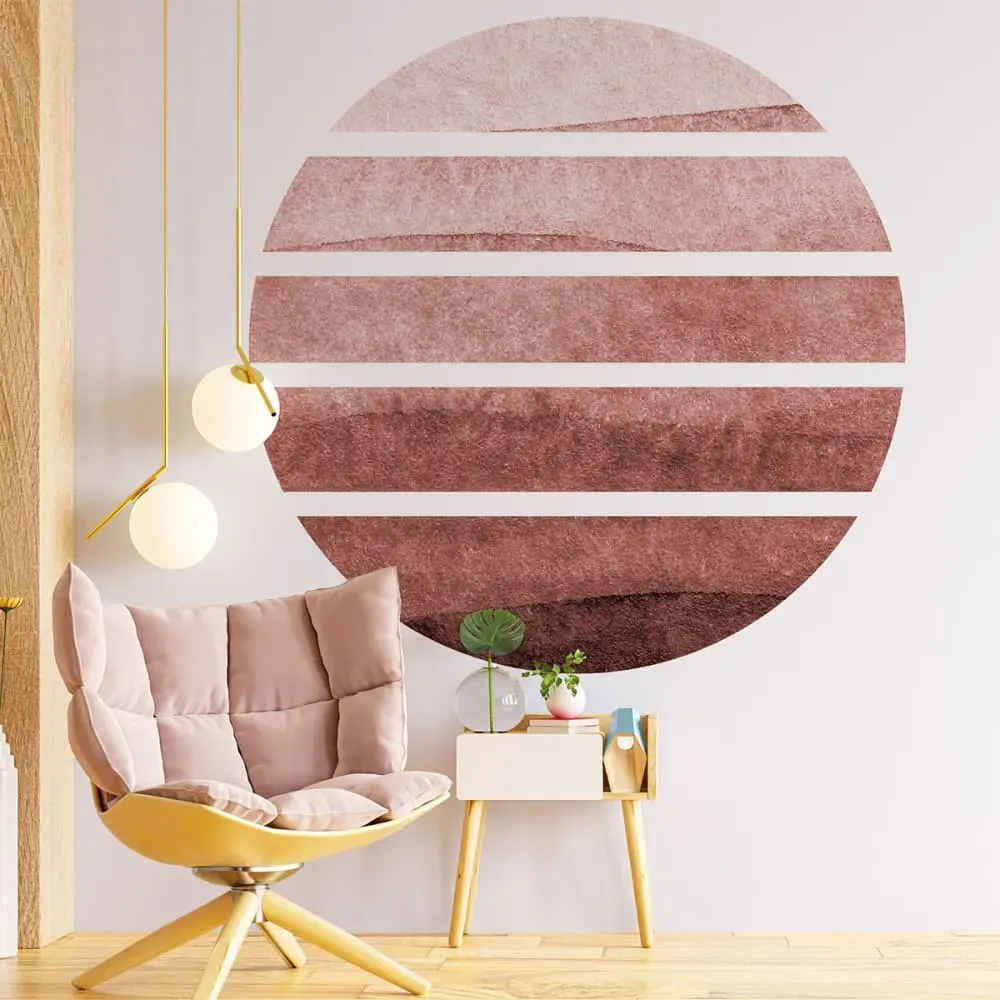 Illustration numéro 3 du produit Papier Peint fresque cercle abstrait aquarelle 60x60cm