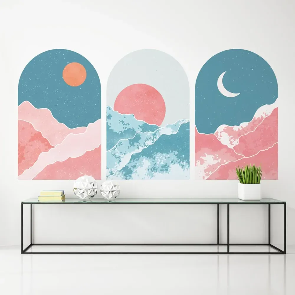 Illustration numéro 3 du produit Papier Peint 3 arches regarde la vie en rose 115x90cm