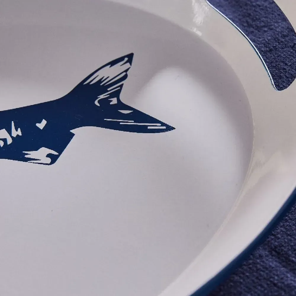 Illustration numéro 3 du produit Plateau en métal motif poisson  33,3x42 cm