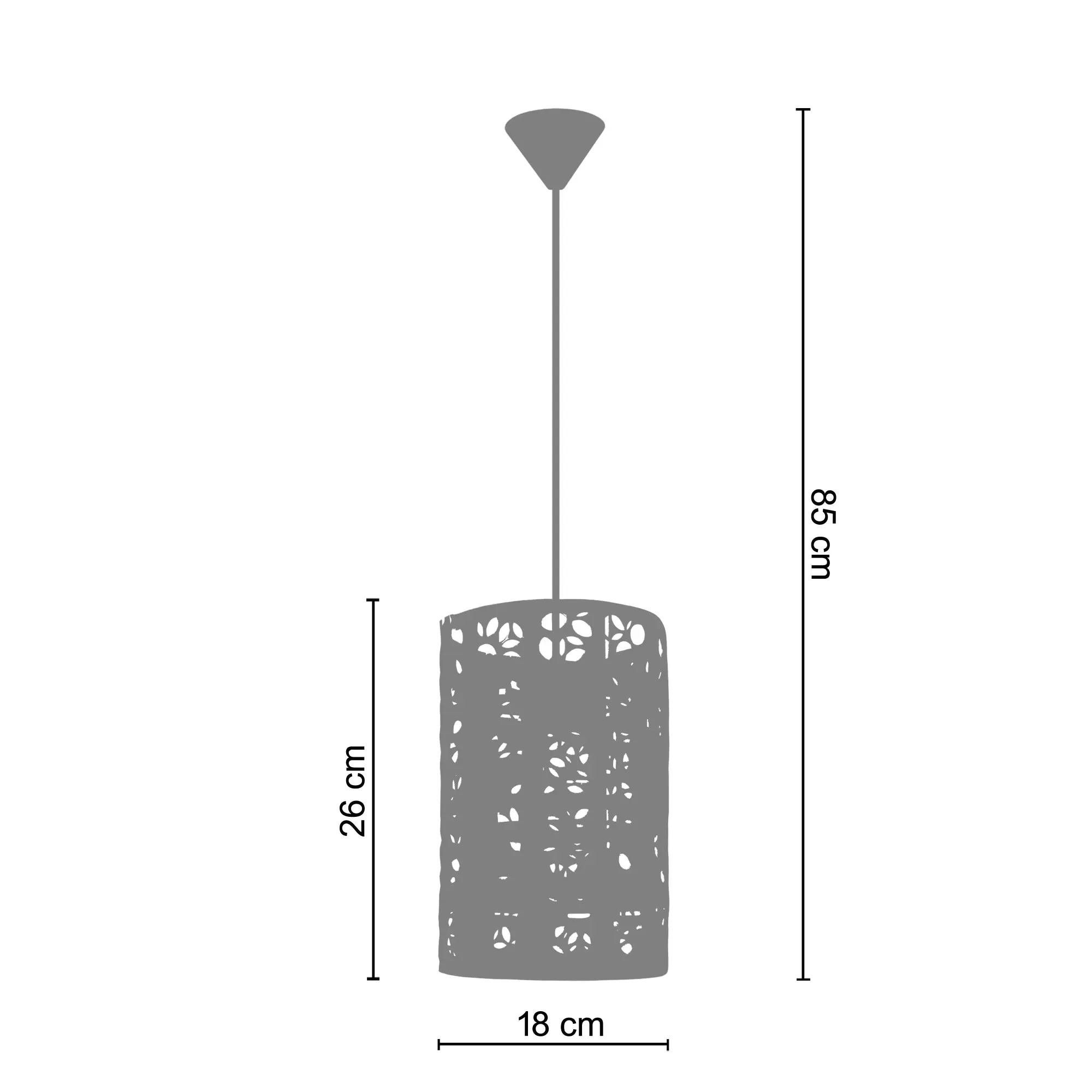 Illustration numéro 3 du produit Suspension  métal,Noir ,H85xD 18x P 18cm