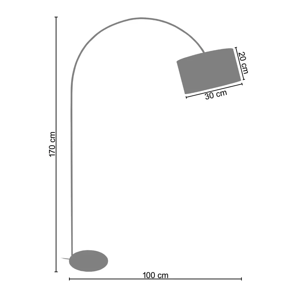 Illustration numéro 3 du produit Lampadaire  métal,Argent,marron,H 190xD100x P 30cm