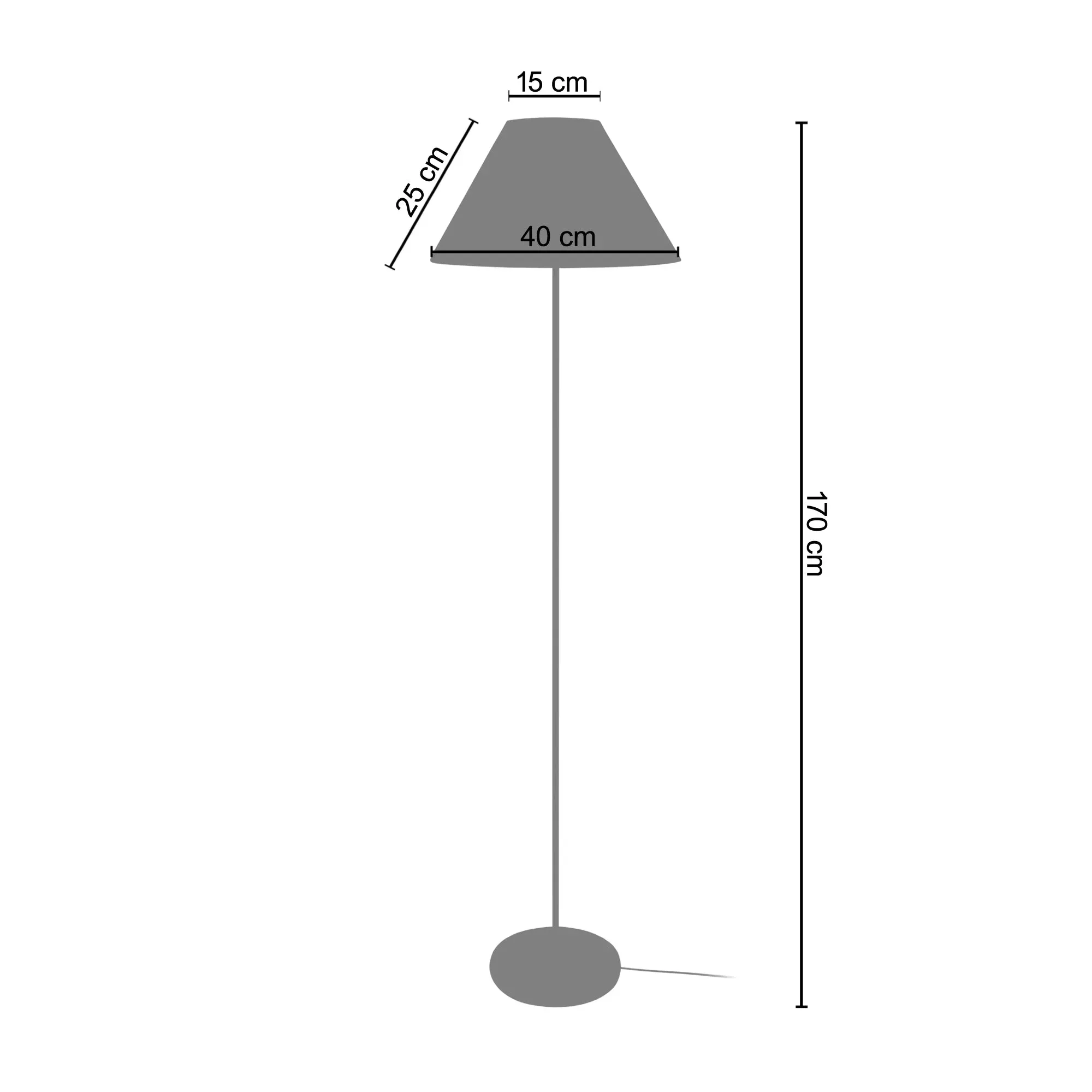 Illustration numéro 3 du produit Lampadaire tissu aluminium 40  cm