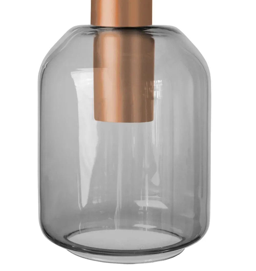 Illustration numéro 3 du produit Suspension métalH100cm cuivre;Abat-jour: gris