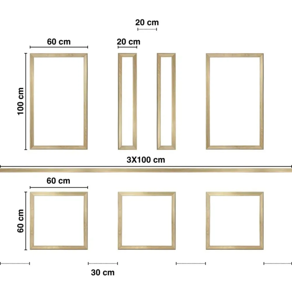 Illustration numéro 3 du produit Kit de 7 moulures murales en Pin des Landes - Prêt à coller et peindre