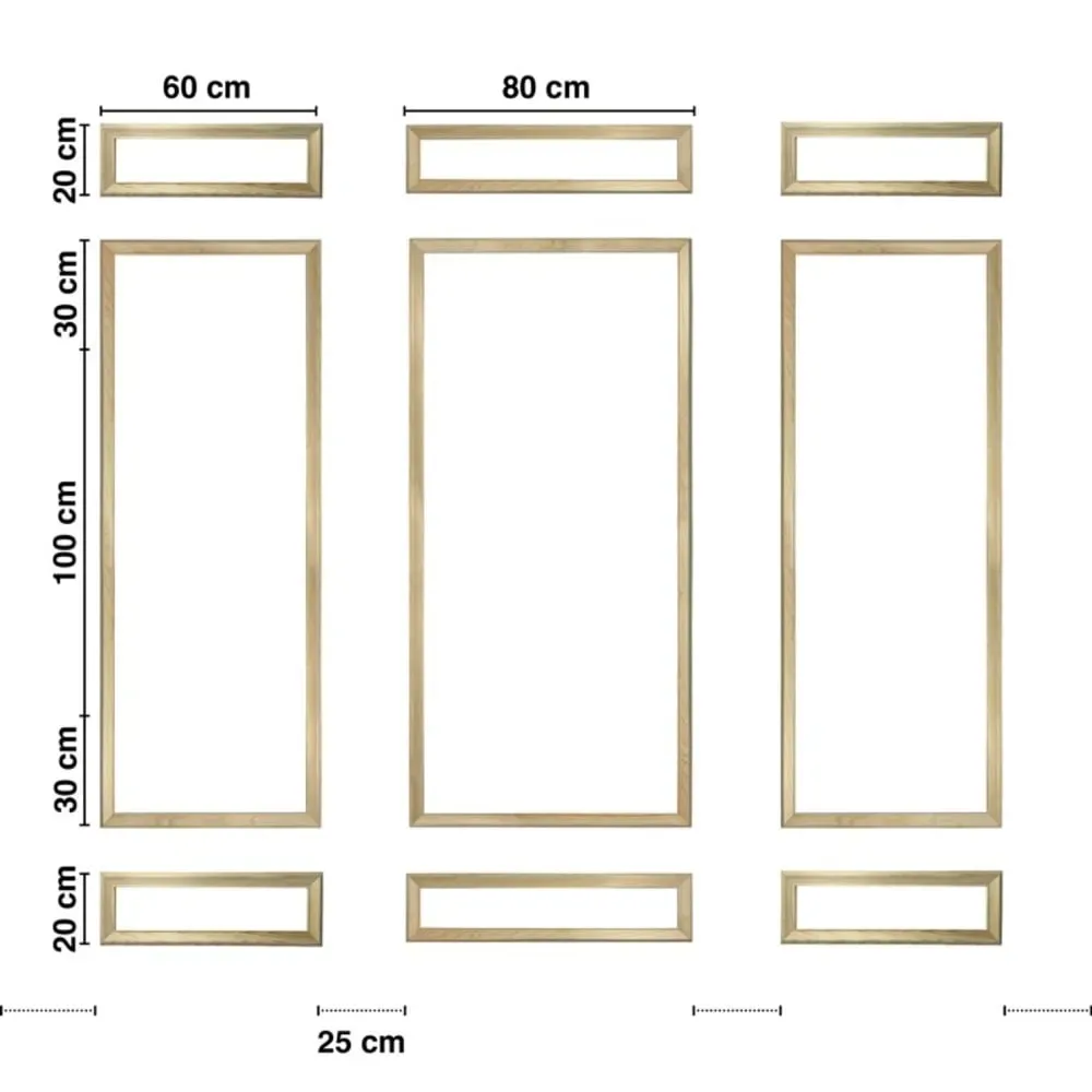 Illustration numéro 3 du produit Kit de 9 moulures murales en Pin des Landes - Prêt à coller et peindre