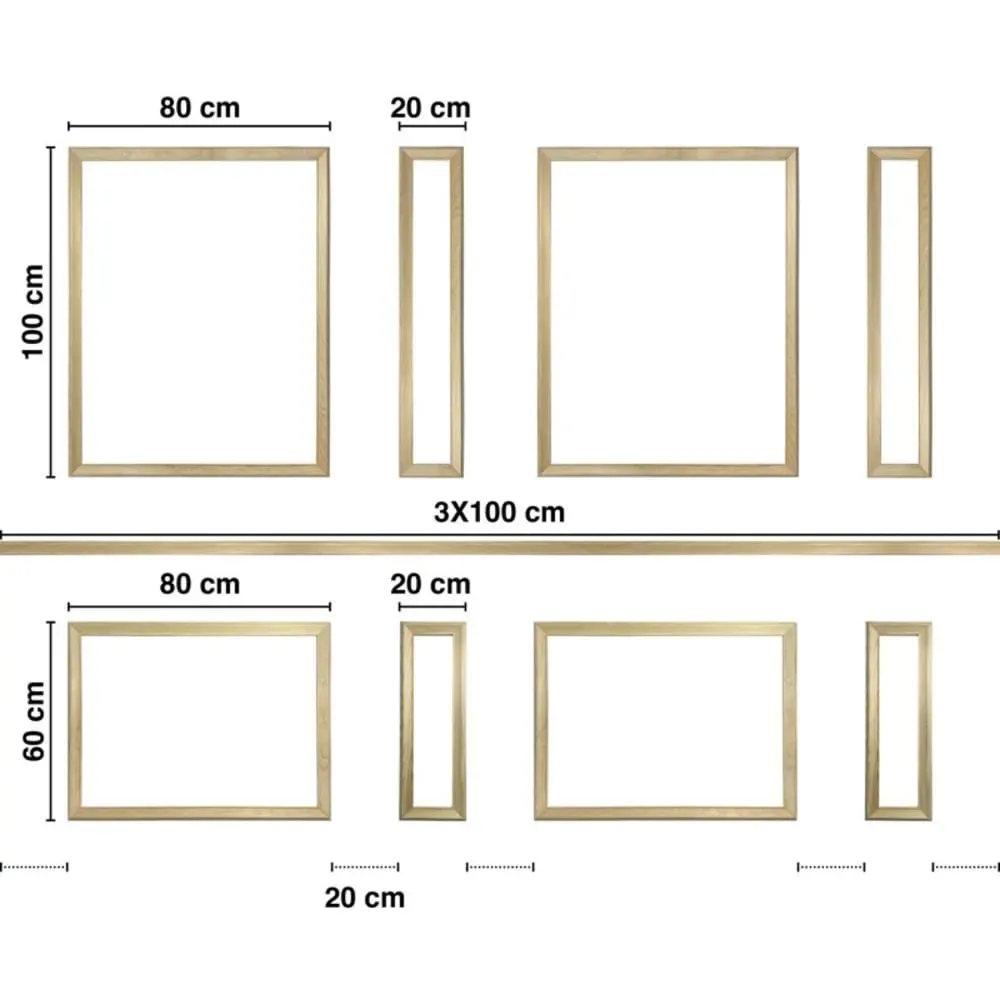 Illustration numéro 3 du produit Kit de 8 moulures murales en Pin des Landes - Prêt à coller et peindre