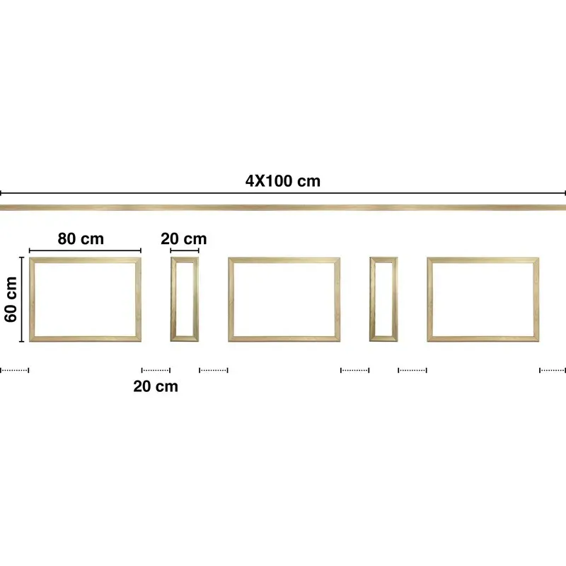 Illustration numéro 3 du produit Kit de 5 moulures murales en Pin des Landes - Prêt à coller et peindre