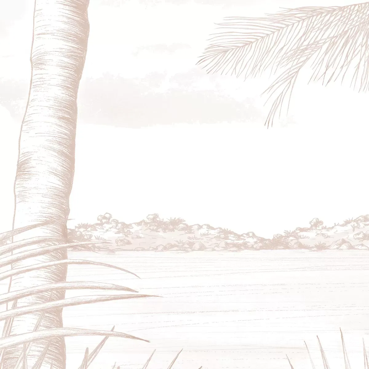 Illustration numéro 3 du produit Papier peint panoramique echappée tropicale beige 375x250cm