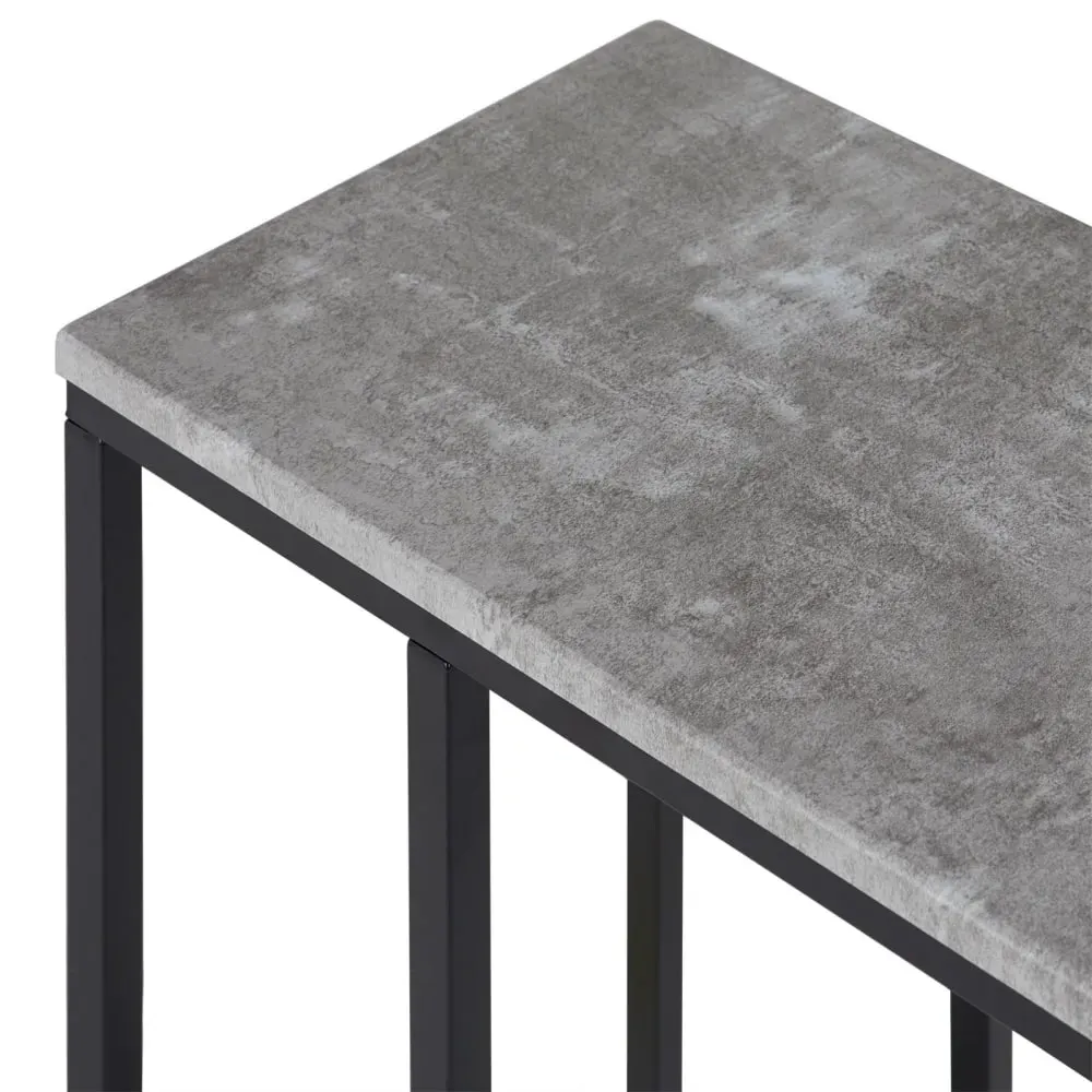 Illustration numéro 3 du produit Table d'appoint avec plateau, cadre en métal, effet béton