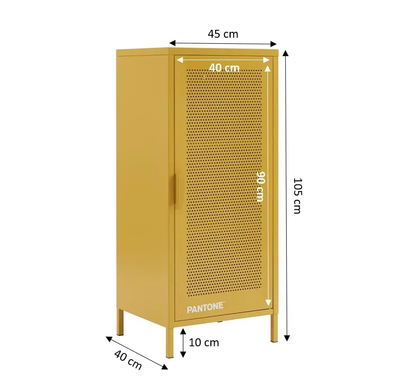 Illustration numéro 3 du produit Caisson de bureau métal jaune moutarde h105cm