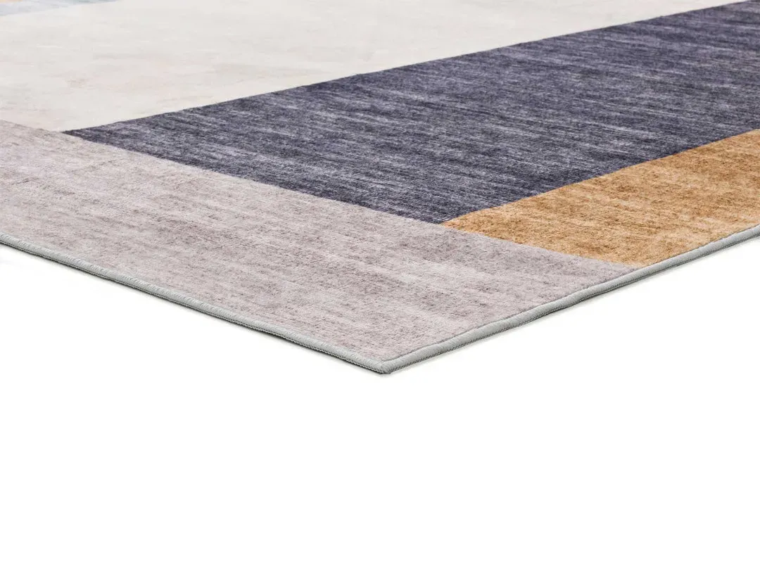 Illustration numéro 3 du produit Tapis géométrique beige/bleu/gris 160x230 cm
