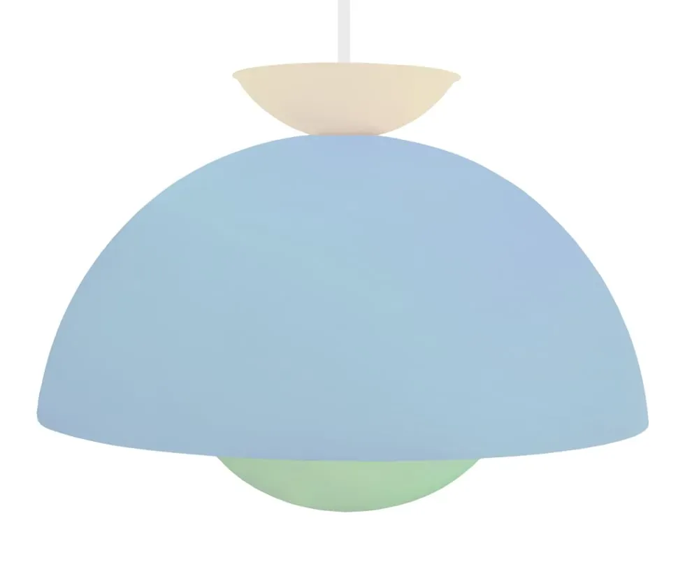 Illustration numéro 3 du produit Suspension métal H110cm bleu;Abat-jour: bleu