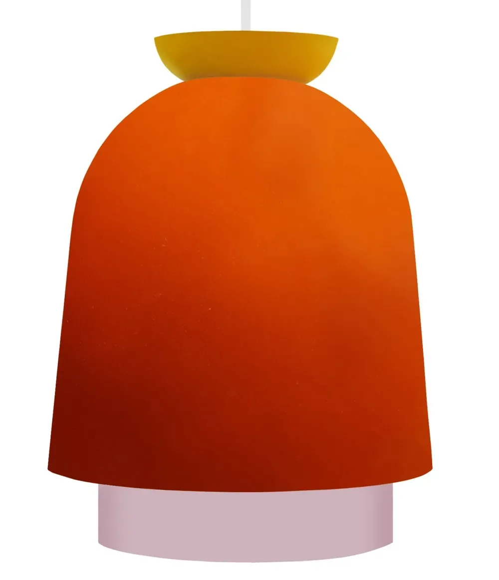 Illustration numéro 3 du produit Suspension métal H110cm orange  ;Abat-jour: orange