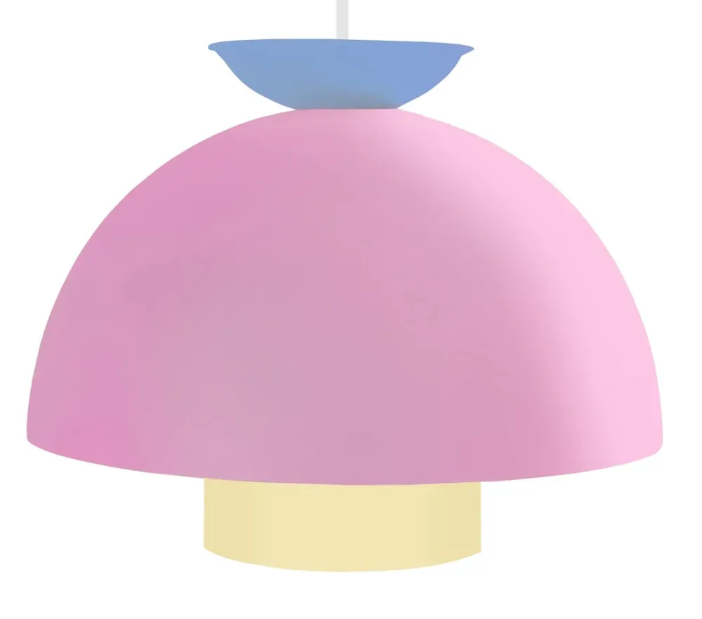 Illustration numéro 3 du produit Suspension métal H110cm multicouleur;Abat-jour:  rose