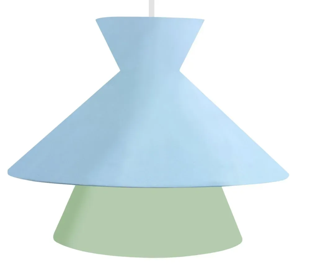 Illustration numéro 3 du produit Suspension métal H110cm bleu ;Abat-jour:  bleu