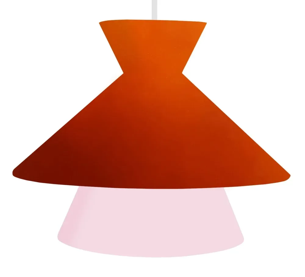 Illustration numéro 3 du produit Suspension métal H110cm orange ;Abat-jour: orange