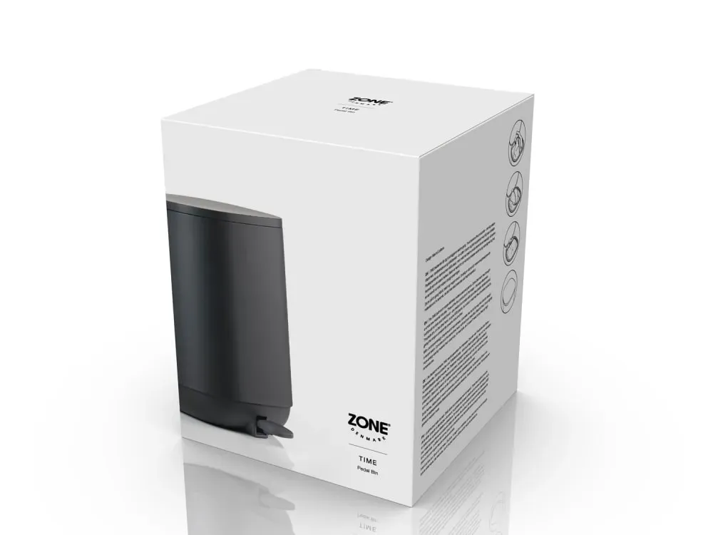 Illustration numéro 3 du produit Poubelle à pédale en ABS noir