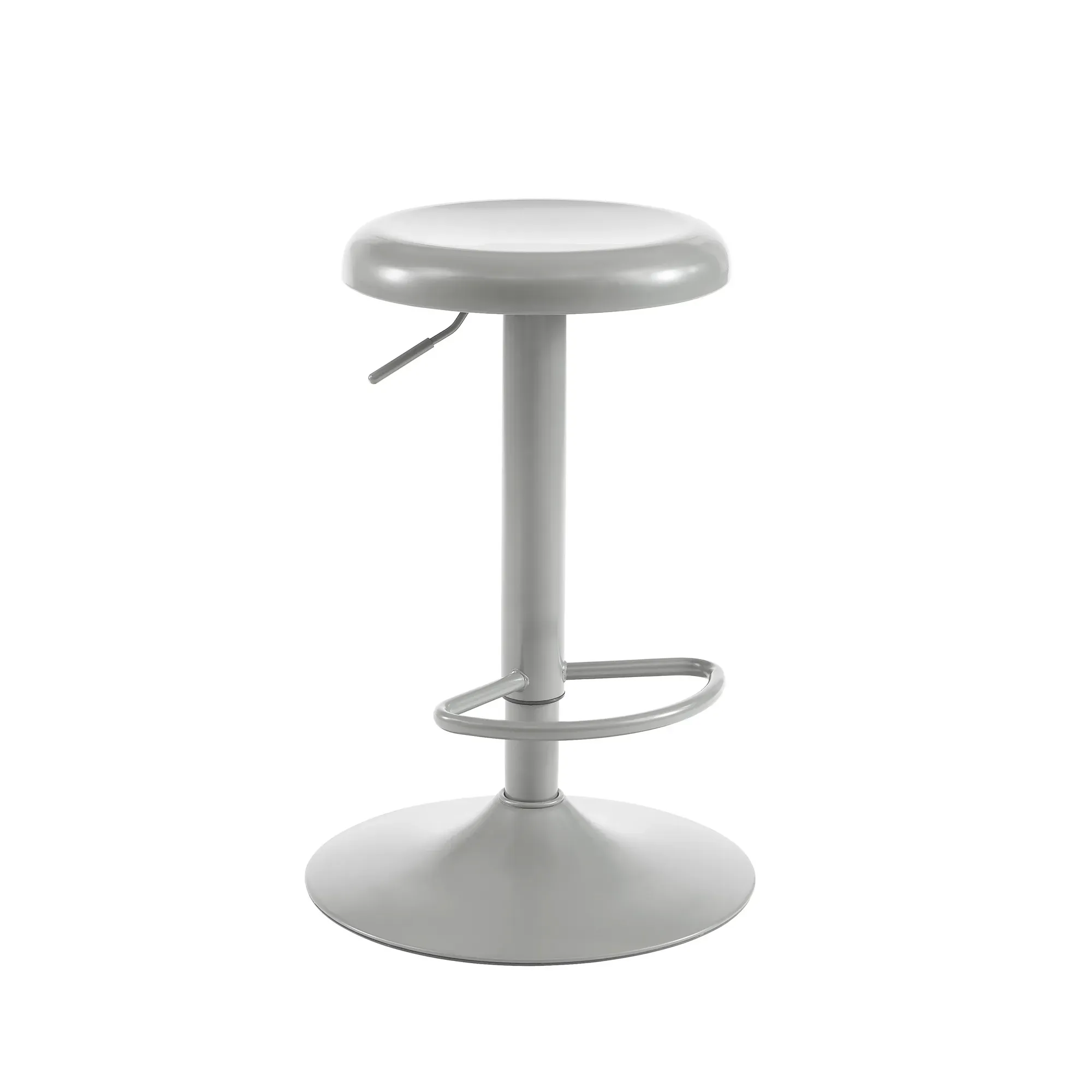 Illustration numéro 3 du produit Tabouret de bar en métal gris mat piètement gris