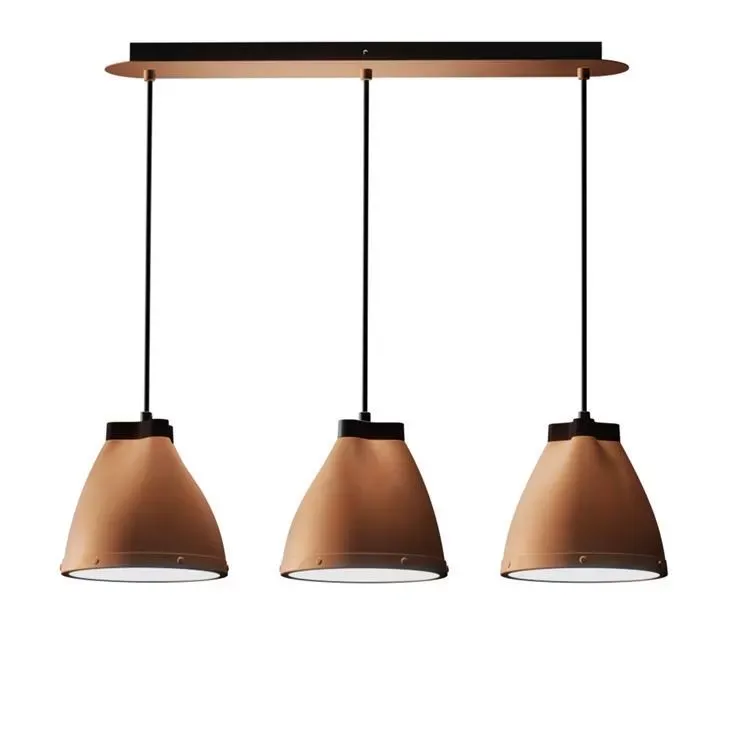 Illustration numéro 3 du produit Suspension métal 3 lumières l58cm cuivre