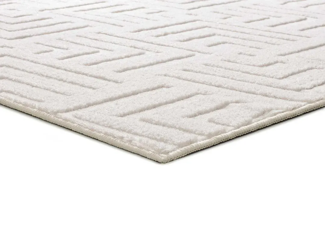 Illustration numéro 3 du produit Tapis lavable à relief blanc 120x170 cm