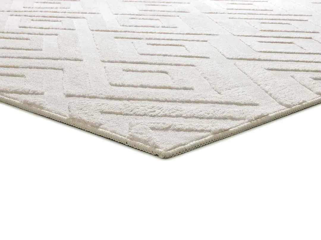 Illustration numéro 3 du produit Tapis lavable à relief blanc 200x290 cm