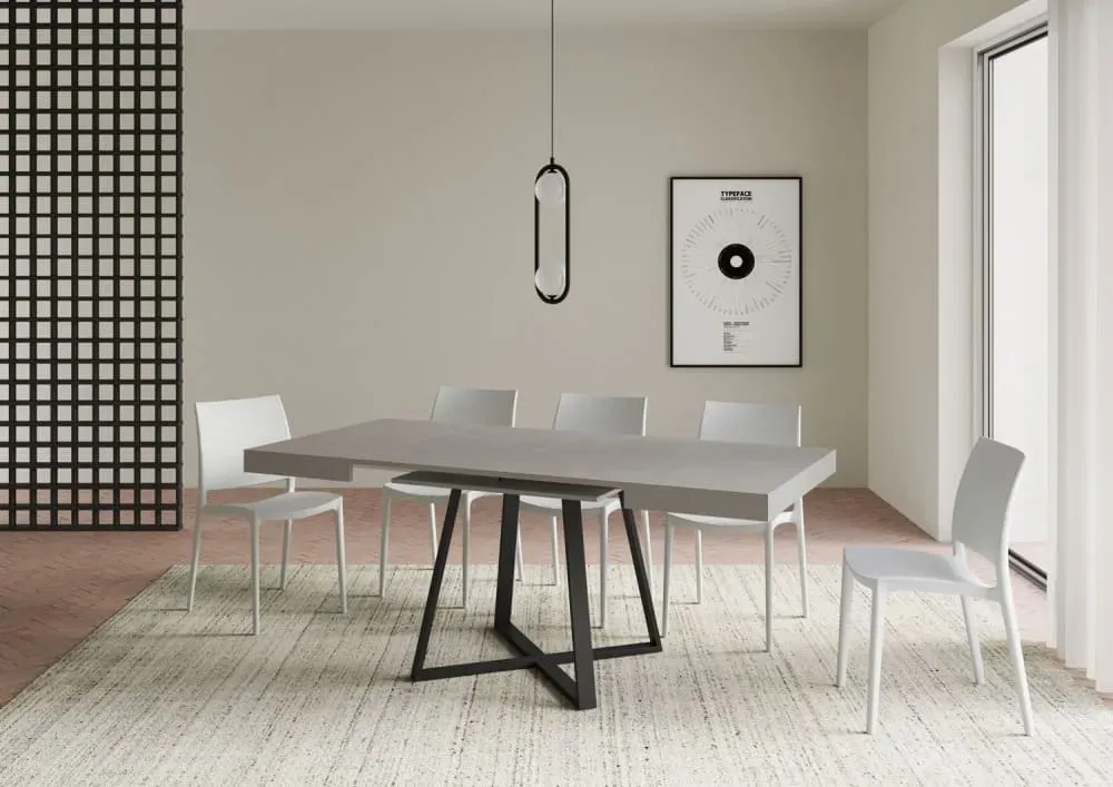 Illustration numéro 3 du produit Table extensible 90x90/194 cm effet bois cachemire