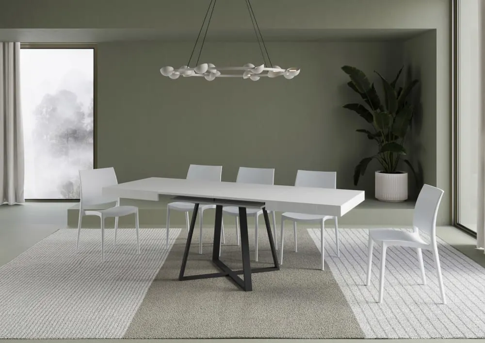 Illustration numéro 3 du produit Table extensible 90x120/224 cm effet bois frêne blanc