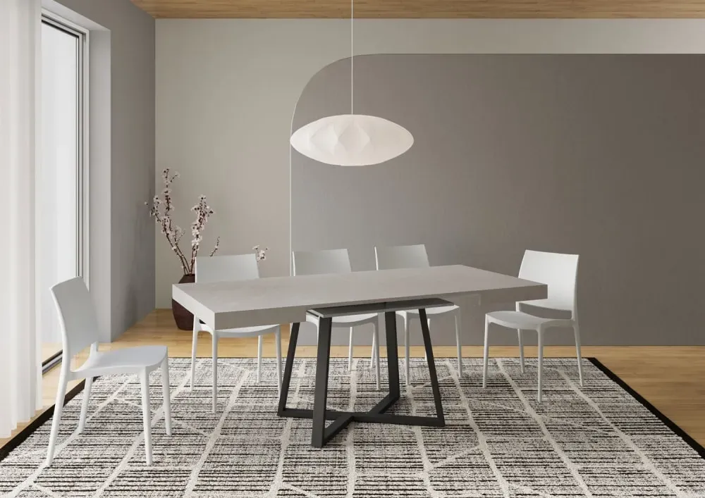 Illustration numéro 3 du produit Table extensible 90x90/194 cm effet bois cachemire